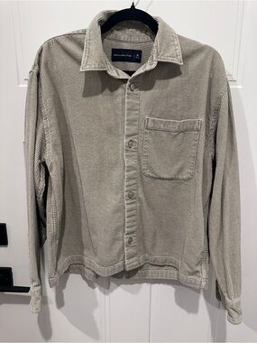 Abercrombie & Fitch Men's Corduroy Shirt Jacket - Taupe